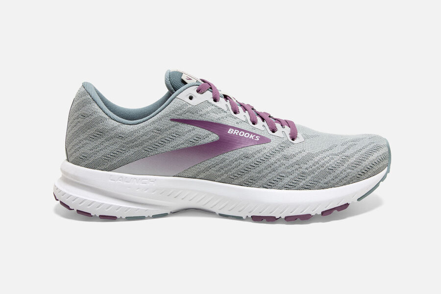 Brooks Launch 7 Road Running Shoes Womens Grey/Purple 187542-SML